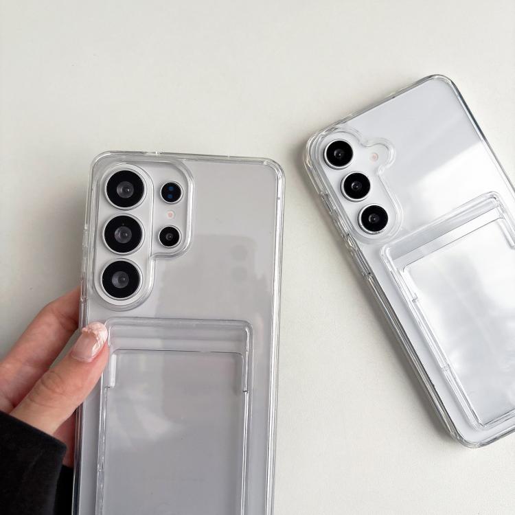 For Samsung Galaxy S26+ 5G Acrylic Card Holder Shockproof Phone Case - Transparent