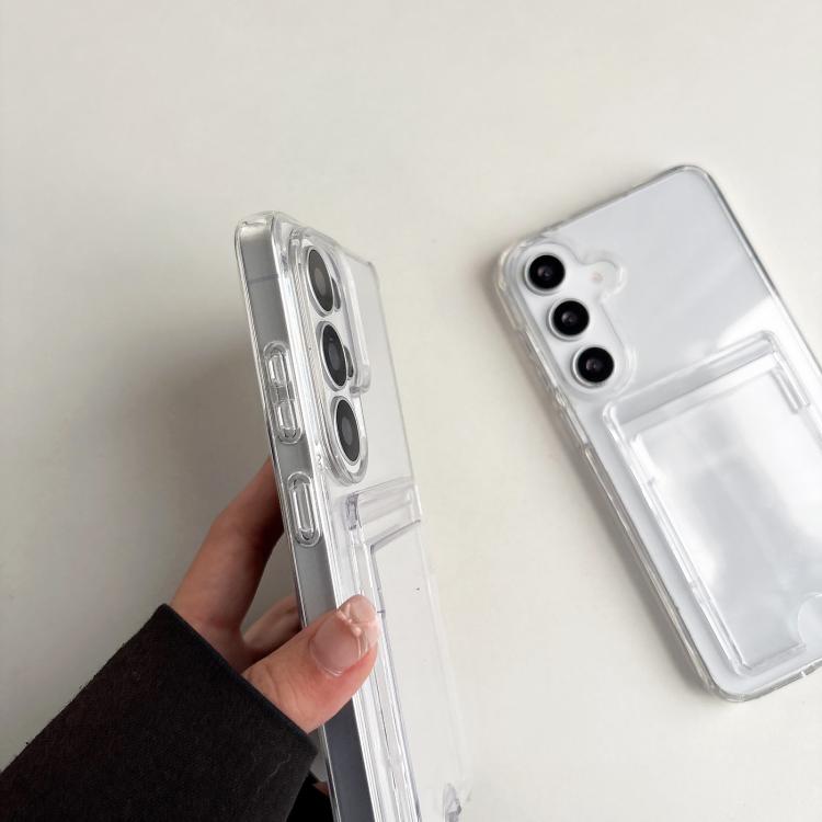 For Samsung Galaxy S26 Ultra 5G Acrylic Card Holder Shockproof Phone Case - Transparent