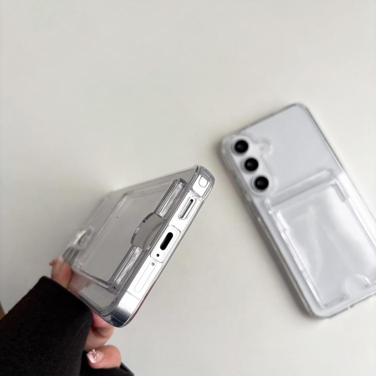 For Samsung Galaxy S26+ 5G Acrylic Card Holder Shockproof Phone Case - Transparent