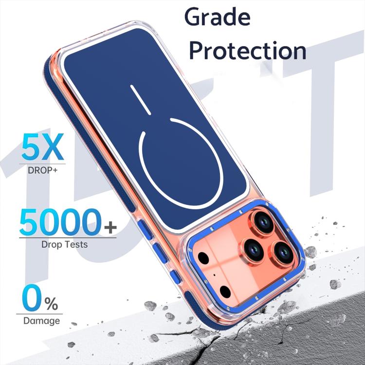For iPhone 17 Pro Max Vibrant Dual-color TPU + Acrylic Magnetic Phone Case