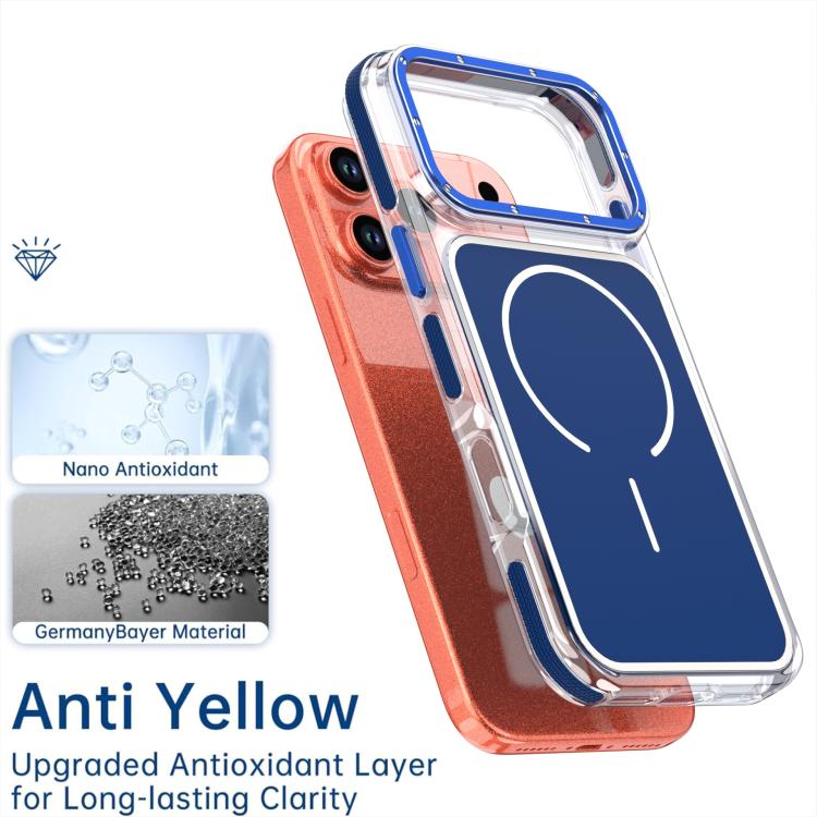 For iPhone 17 Pro Max Vibrant Dual-color TPU + Acrylic Magnetic Phone Case