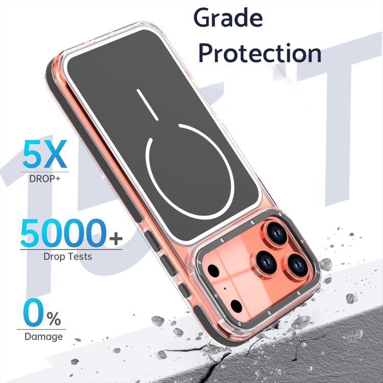 For iPhone 17 Pro Max Vibrant Dual-color TPU + Acrylic Magnetic Phone Case