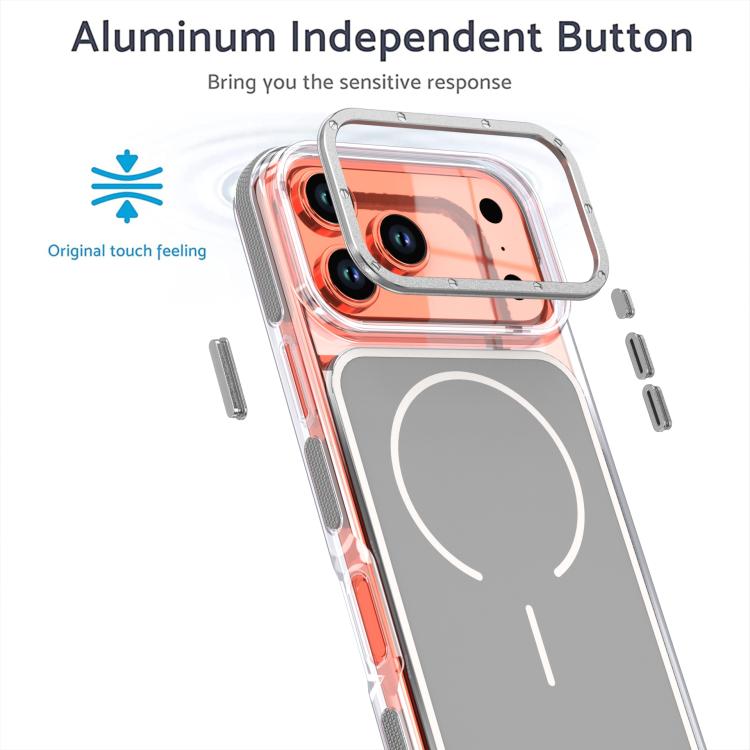 For iPhone 17 Pro Max Vibrant Dual-color TPU + Acrylic Magnetic Phone Case