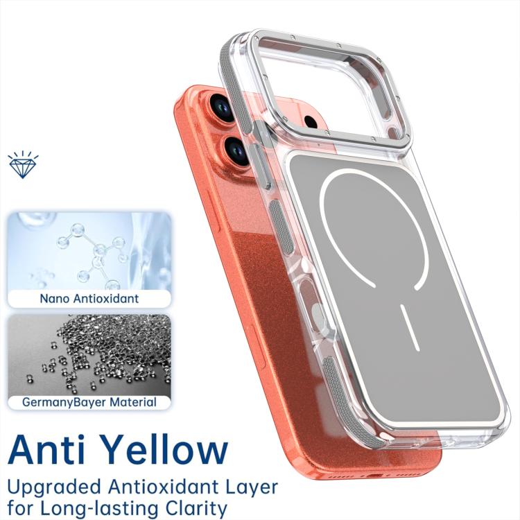 For iPhone 17 Pro Max Vibrant Dual-color TPU + Acrylic Magnetic Phone Case