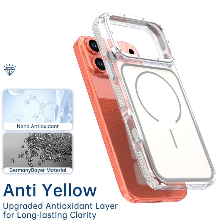 For iPhone 17 Pro Max Vibrant Dual-color TPU + Acrylic Magnetic Phone Case