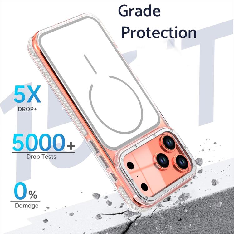 For iPhone 17 Pro Max Vibrant Dual-color TPU + Acrylic Magnetic Phone Case