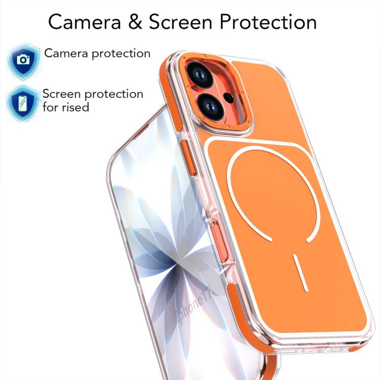 For iPhone 17 Vibrant Dual-color TPU + Acrylic Magnetic Phone Case