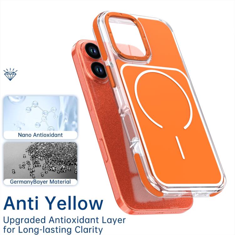 For iPhone 17 Vibrant Dual-color TPU + Acrylic Magnetic Phone Case