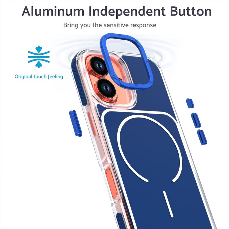 For iPhone 17 Vibrant Dual-color TPU + Acrylic Magnetic Phone Case