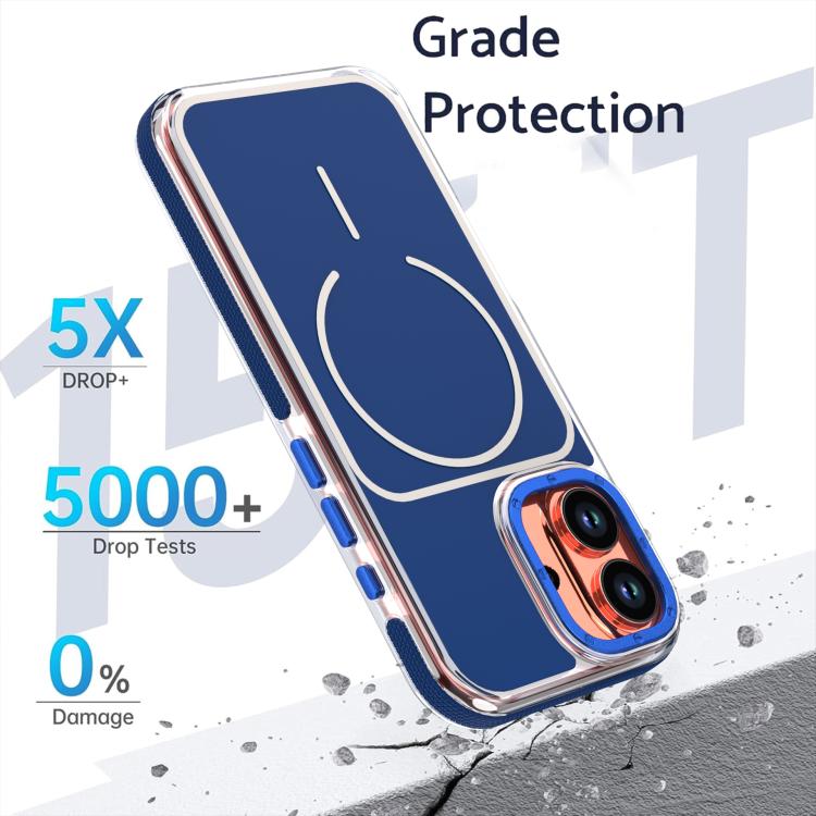 For iPhone 17 Vibrant Dual-color TPU + Acrylic Magnetic Phone Case