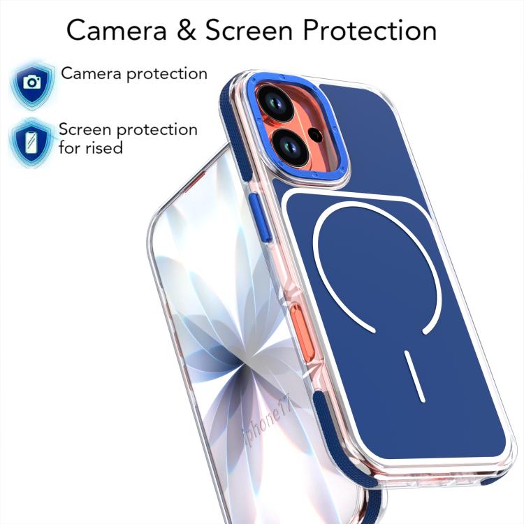 For iPhone 17 Vibrant Dual-color TPU + Acrylic Magnetic Phone Case