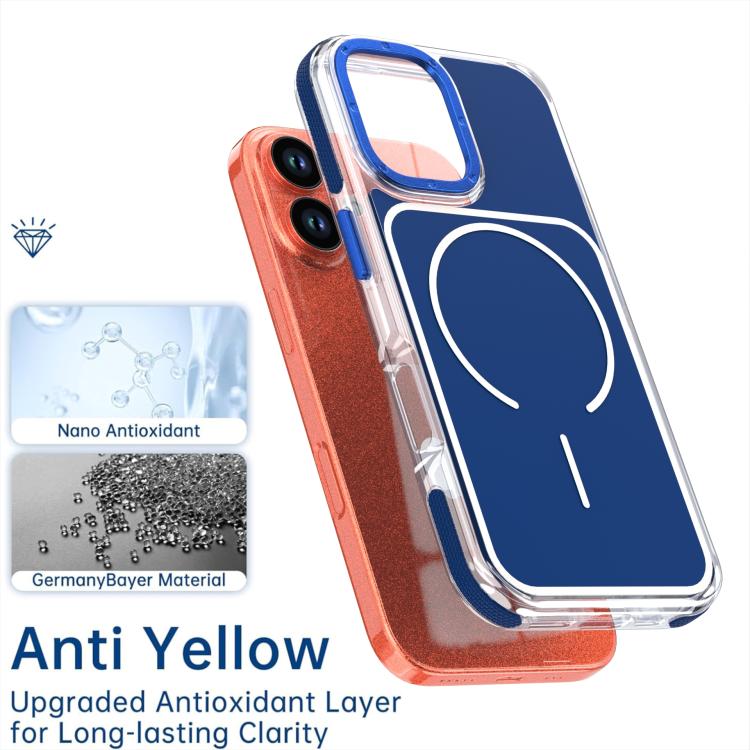 For iPhone 17 Vibrant Dual-color TPU + Acrylic Magnetic Phone Case