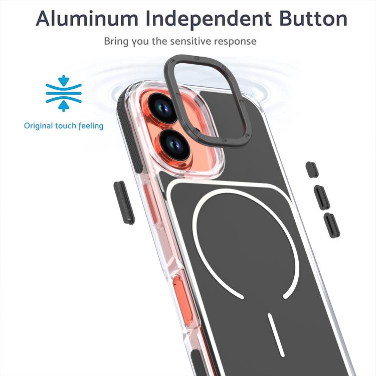 For iPhone 17 Vibrant Dual-color TPU + Acrylic Magnetic Phone Case