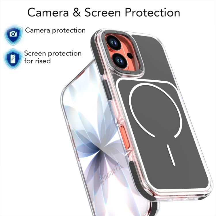 For iPhone 17 Vibrant Dual-color TPU + Acrylic Magnetic Phone Case