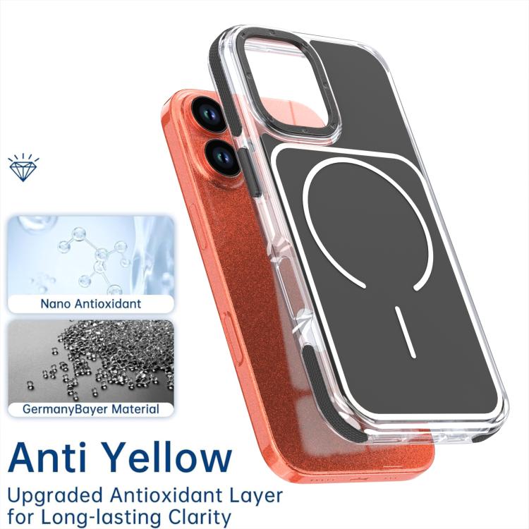 For iPhone 17 Vibrant Dual-color TPU + Acrylic Magnetic Phone Case