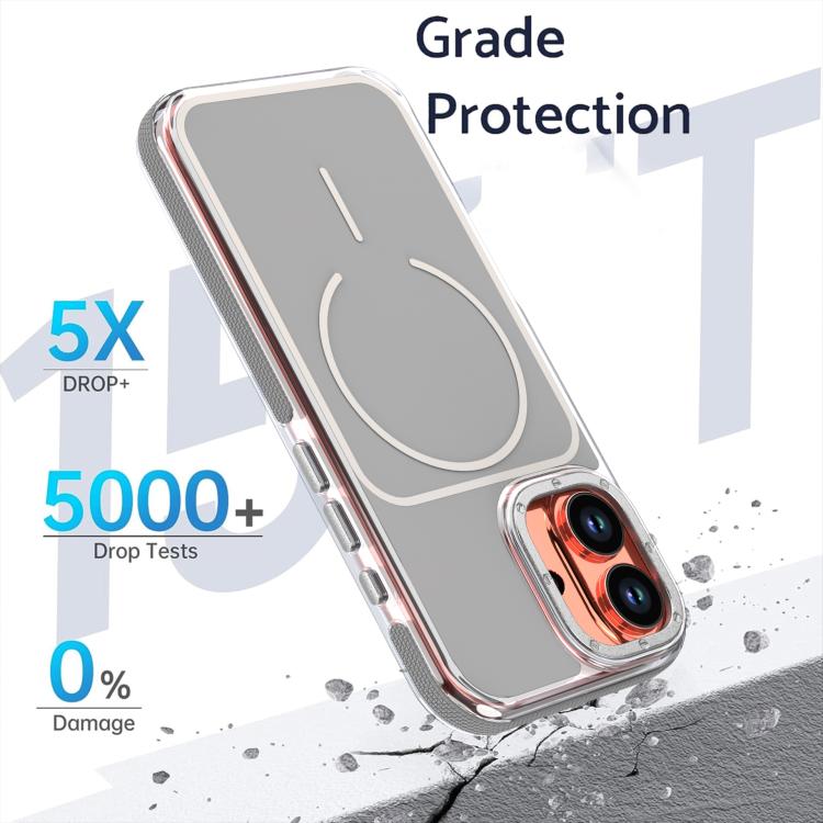 For iPhone 17 Vibrant Dual-color TPU + Acrylic Magnetic Phone Case