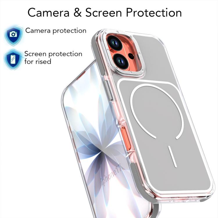 For iPhone 17 Vibrant Dual-color TPU + Acrylic Magnetic Phone Case