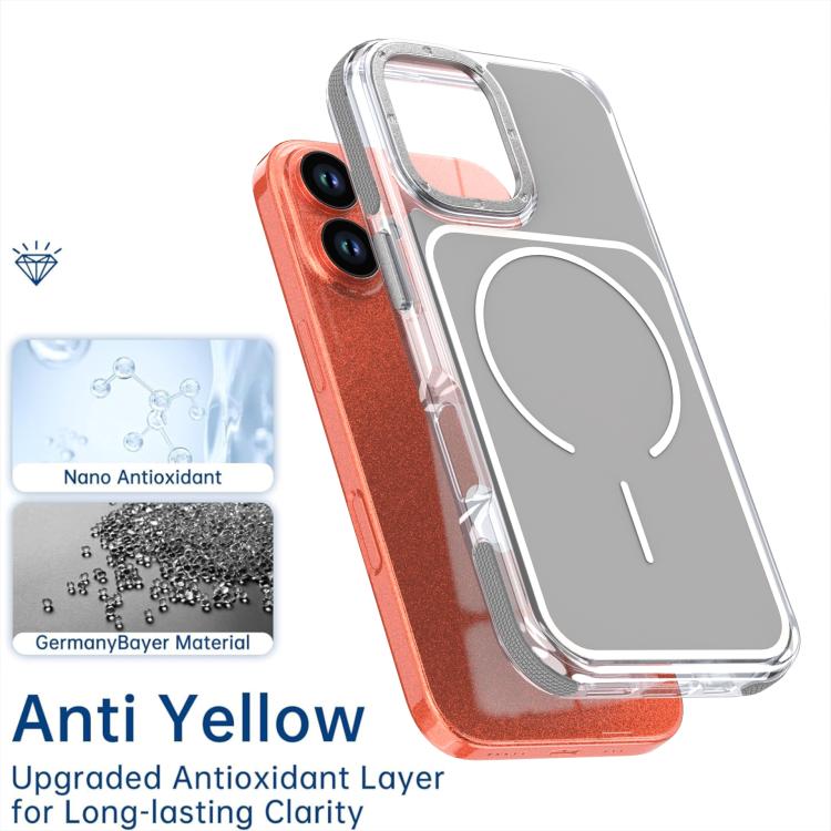 For iPhone 17 Vibrant Dual-color TPU + Acrylic Magnetic Phone Case