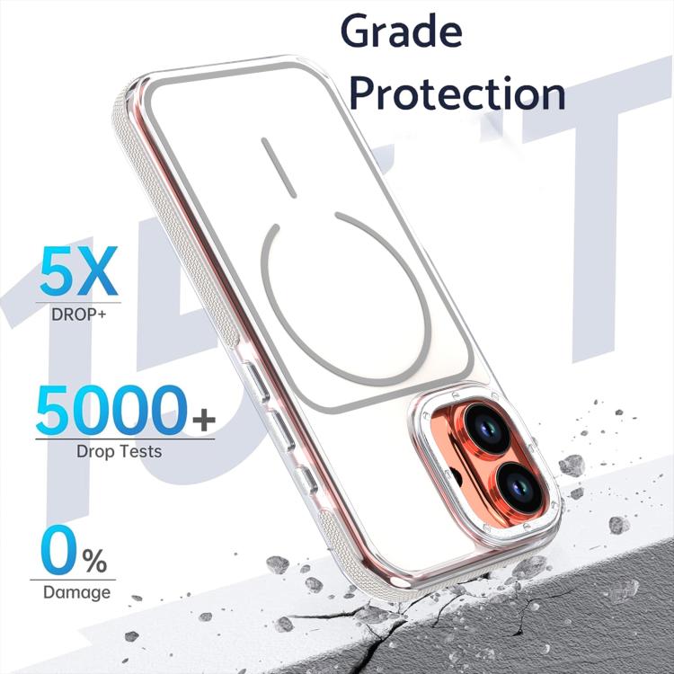 For iPhone 17 Vibrant Dual-color TPU + Acrylic Magnetic Phone Case