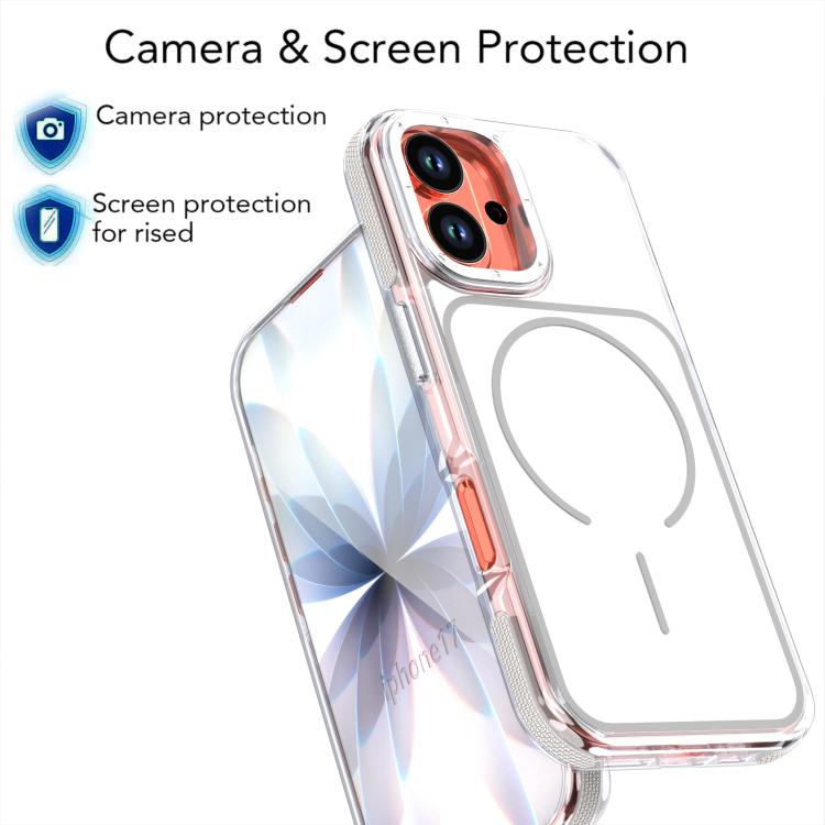For iPhone 17 Vibrant Dual-color TPU + Acrylic Magnetic Phone Case