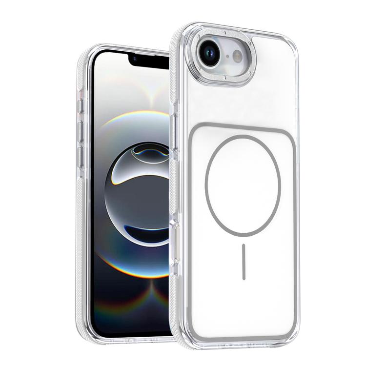 For iPhone 16e / 17e Vibrant Dual-color TPU + Acrylic Magnetic Phone Case