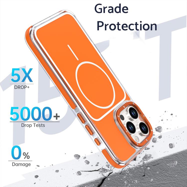For iPhone 16 Pro Max Vibrant Dual-color TPU + Acrylic Magnetic Phone Case