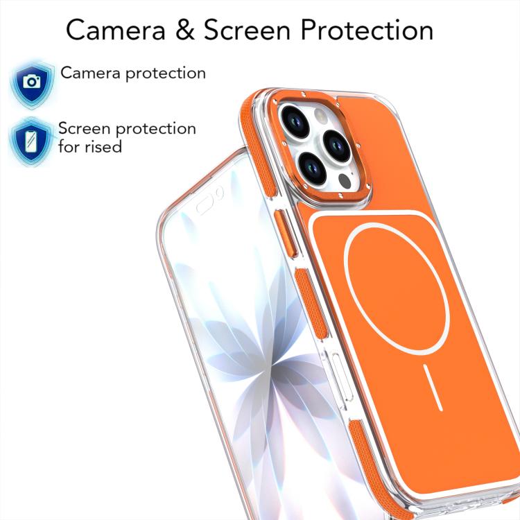 For iPhone 16 Pro Max Vibrant Dual-color TPU + Acrylic Magnetic Phone Case