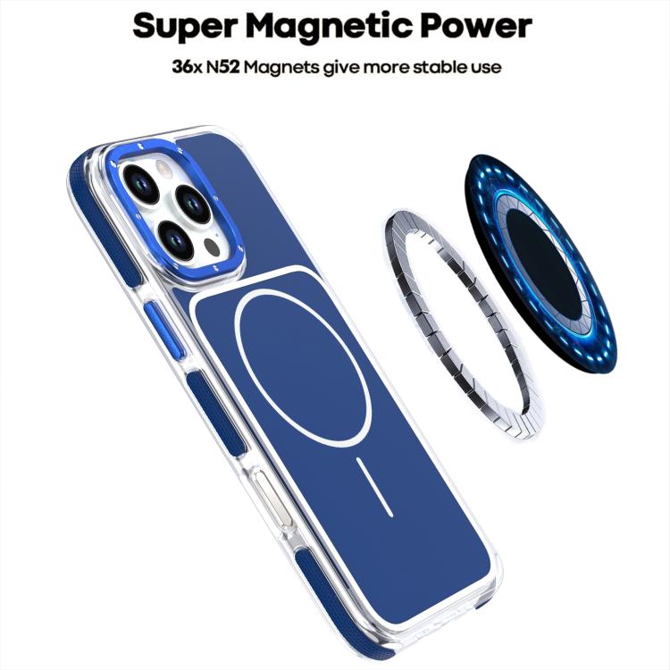 For iPhone 16 Pro Max Vibrant Dual-color TPU + Acrylic Magnetic Phone Case