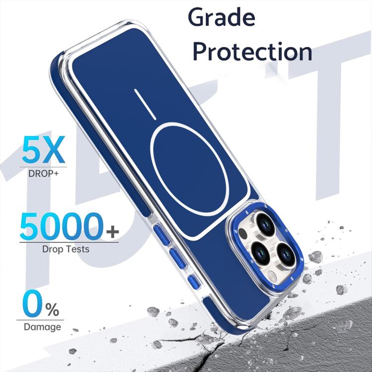 For iPhone 16 Pro Max Vibrant Dual-color TPU + Acrylic Magnetic Phone Case