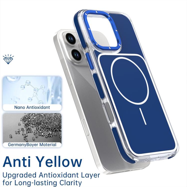 For iPhone 16 Pro Max Vibrant Dual-color TPU + Acrylic Magnetic Phone Case