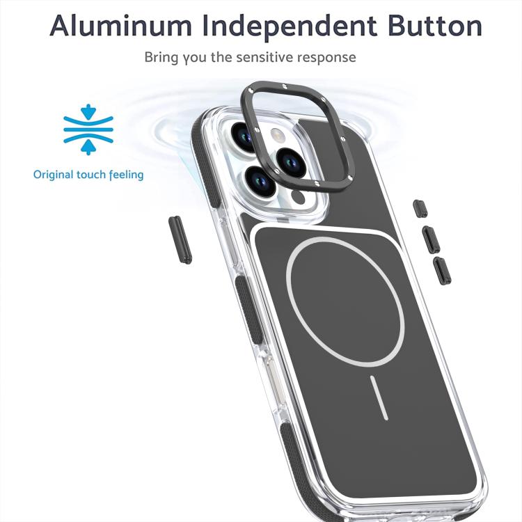 For iPhone 16 Pro Max Vibrant Dual-color TPU + Acrylic Magnetic Phone Case
