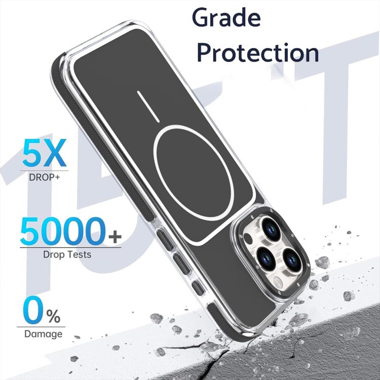 For iPhone 16 Pro Max Vibrant Dual-color TPU + Acrylic Magnetic Phone Case