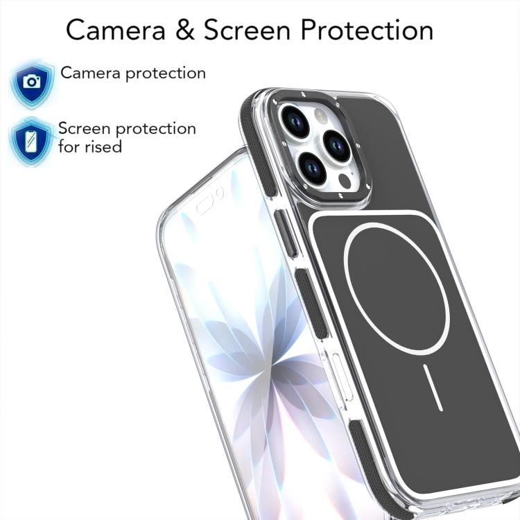 For iPhone 16 Pro Max Vibrant Dual-color TPU + Acrylic Magnetic Phone Case