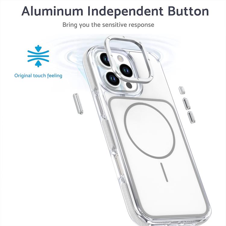 For iPhone 16 Pro Max Vibrant Dual-color TPU + Acrylic Magnetic Phone Case