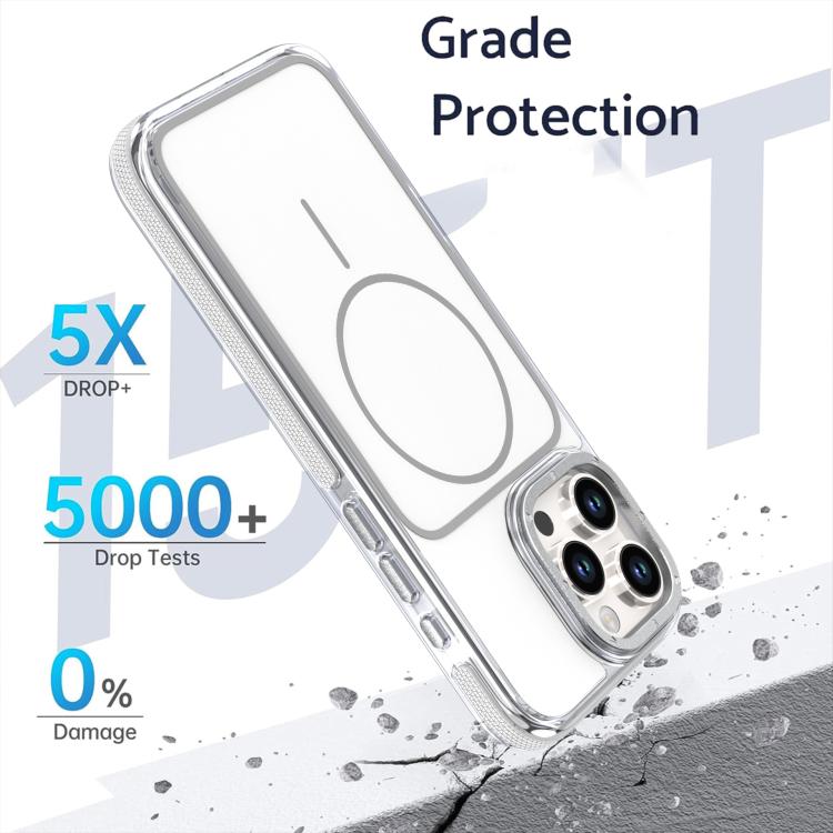 For iPhone 16 Pro Max Vibrant Dual-color TPU + Acrylic Magnetic Phone Case
