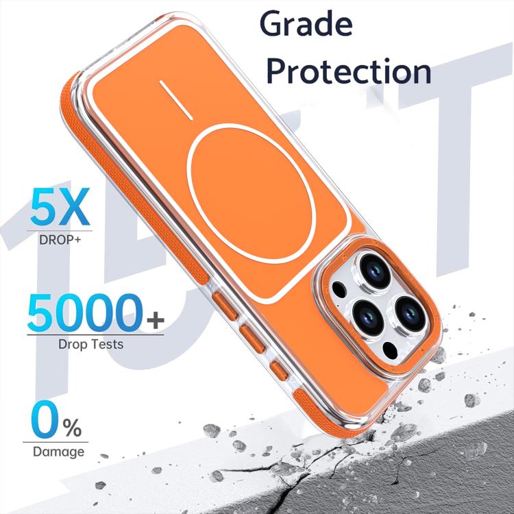 For iPhone 16 Plus Vibrant Dual-color TPU + Acrylic Magnetic Phone Case