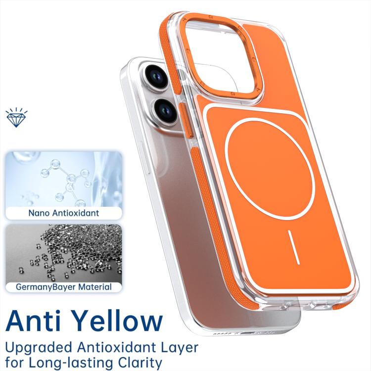 For iPhone 15 Plus Vibrant Dual-color TPU + Acrylic Magnetic Phone Case