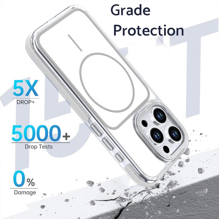 For iPhone 14 Plus Vibrant Dual-color TPU + Acrylic Magnetic Phone Case