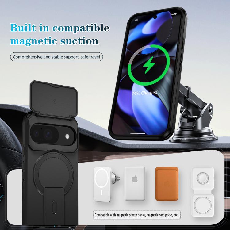 For Google Pixel 10 / 10 Pro / 9 / 9 Pro Sliding Camshield MagSafe Holder Phone Case