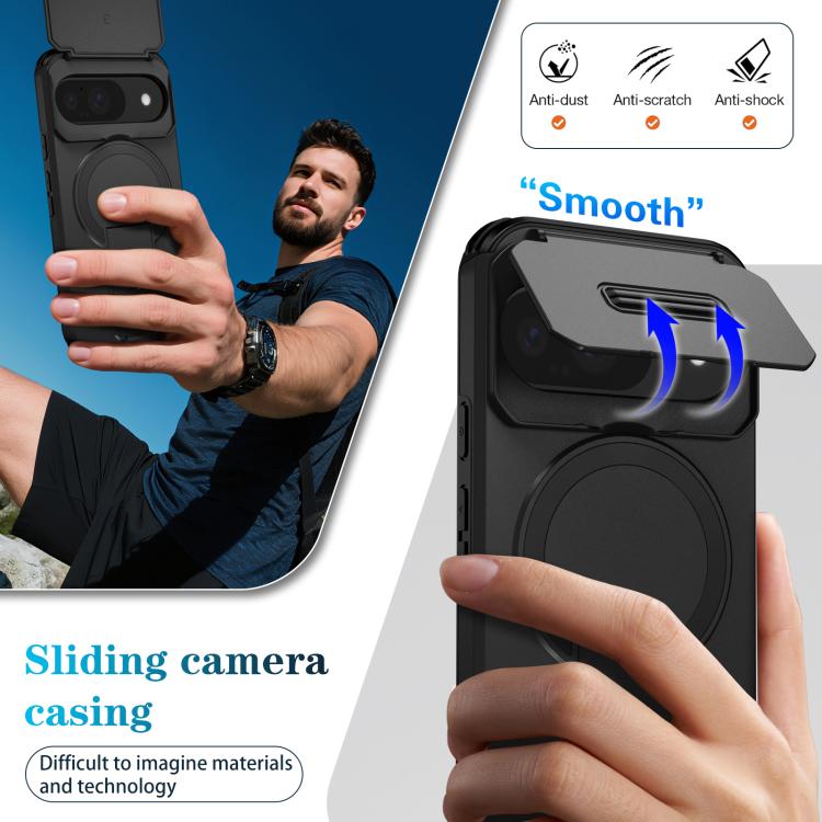 For Google Pixel 10 / 10 Pro / 9 / 9 Pro Sliding Camshield MagSafe Holder Phone Case