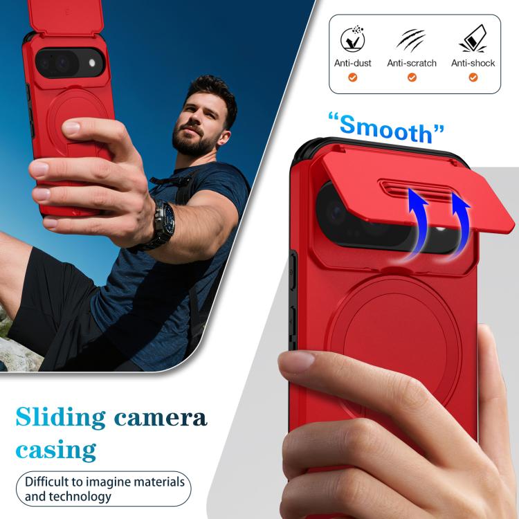 For Google Pixel 10 / 10 Pro / 9 / 9 Pro Sliding Camshield MagSafe Holder Phone Case