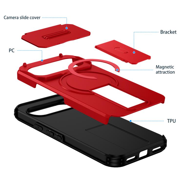For Google Pixel 10 / 10 Pro / 9 / 9 Pro Sliding Camshield MagSafe Holder Phone Case