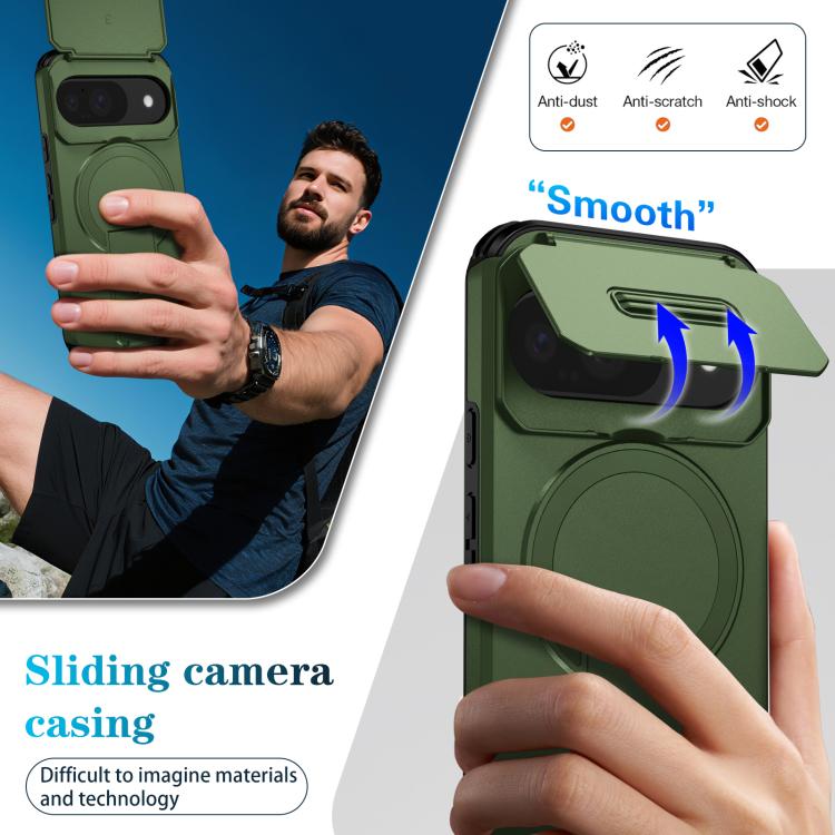 For Google Pixel 10 / 10 Pro / 9 / 9 Pro Sliding Camshield MagSafe Holder Phone Case