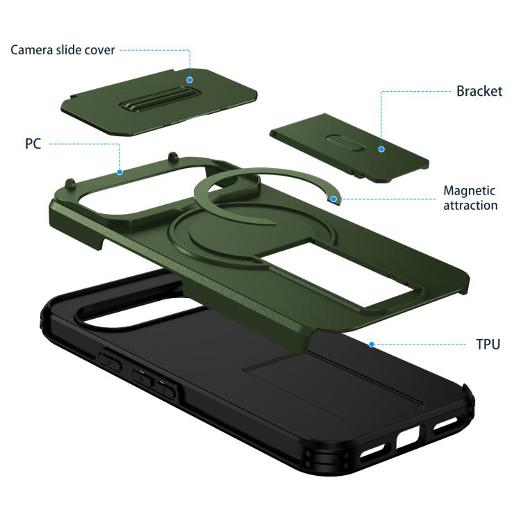 For Google Pixel 10 / 10 Pro / 9 / 9 Pro Sliding Camshield MagSafe Holder Phone Case