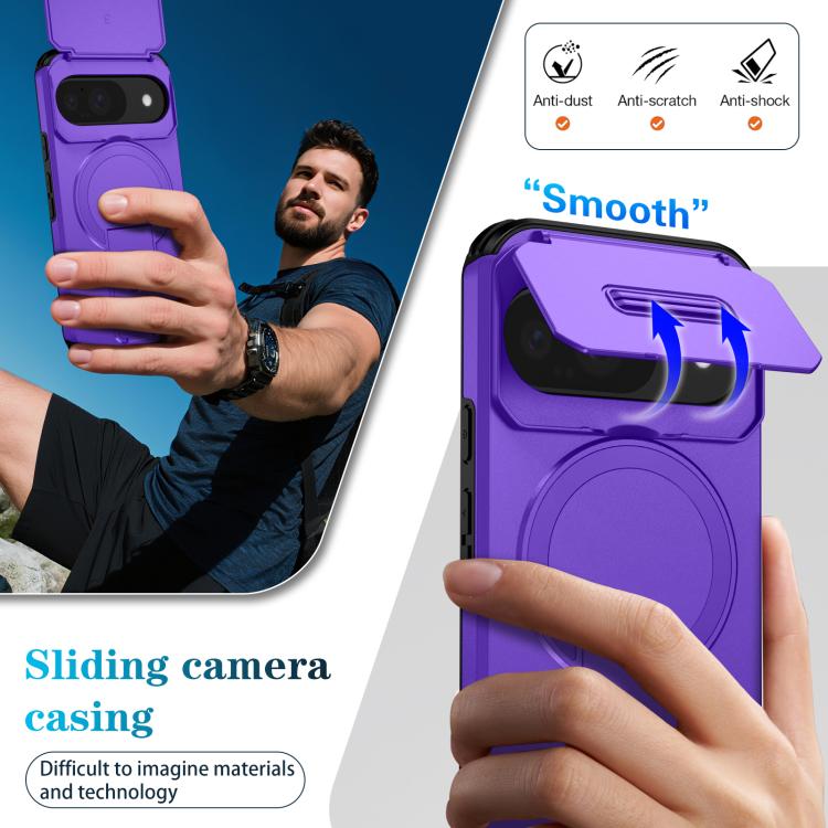 For Google Pixel 10 / 10 Pro / 9 / 9 Pro Sliding Camshield MagSafe Holder Phone Case