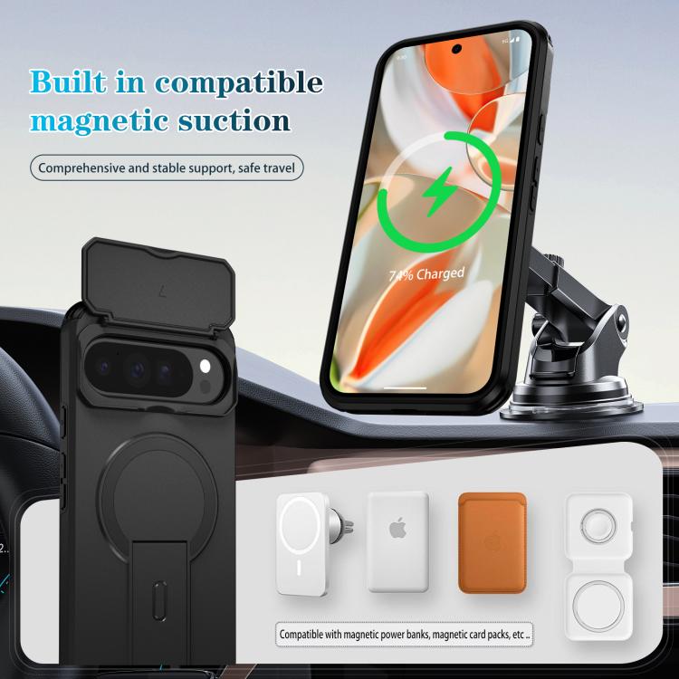 For Google Pixel 10 Pro XL / 9 Pro XL Sliding Camshield MagSafe Holder Phone Case