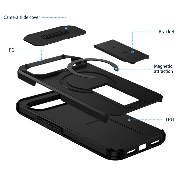 For Google Pixel 10 Pro XL / 9 Pro XL Sliding Camshield MagSafe Holder Phone Case