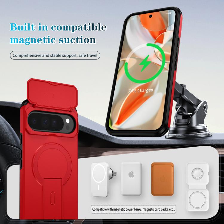 For Google Pixel 10 Pro XL / 9 Pro XL Sliding Camshield MagSafe Holder Phone Case
