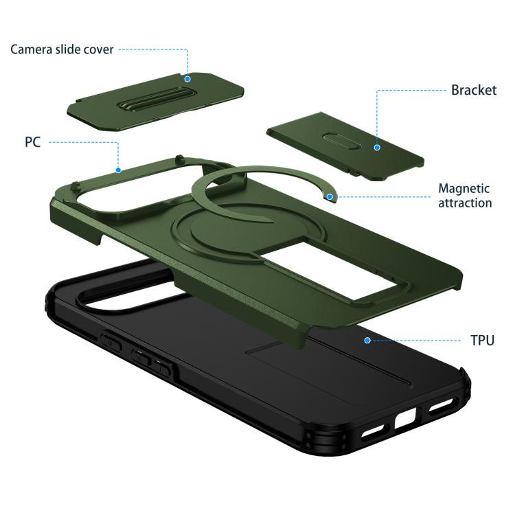 For Google Pixel 10 Pro XL / 9 Pro XL Sliding Camshield MagSafe Holder Phone Case