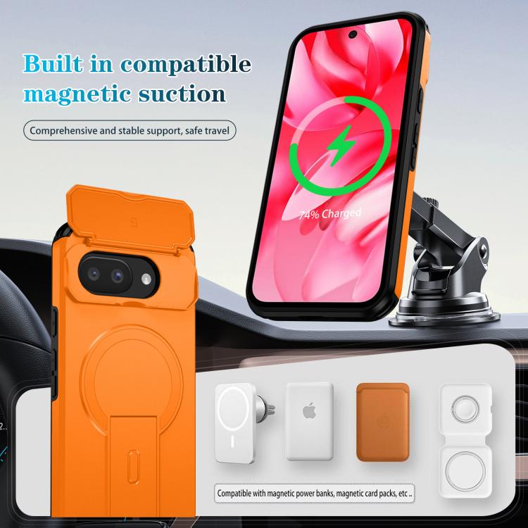 For Google Pixel 9a Sliding Camshield MagSafe Holder Phone Case
